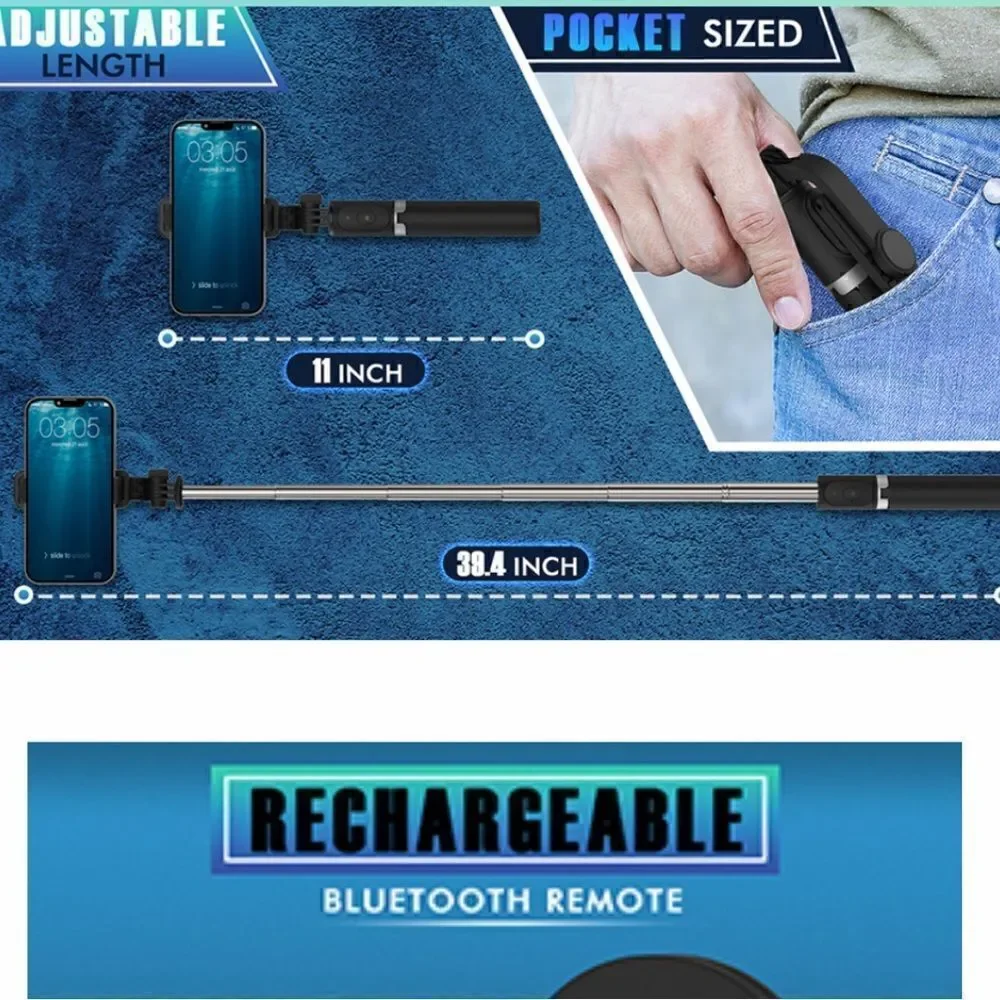 Live broadcast selfie stick hand held tripod with detachable wireless re…